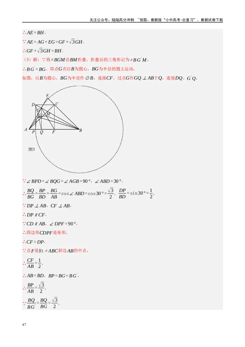 专题10三角形压轴（解析版）_02中考总复习（2026版更新中）_02-数学-中考总复习_2024年中考复习资料_二轮复习资料_完2024年中考数学二轮复习课件+讲义+练习（全国通用）_练习