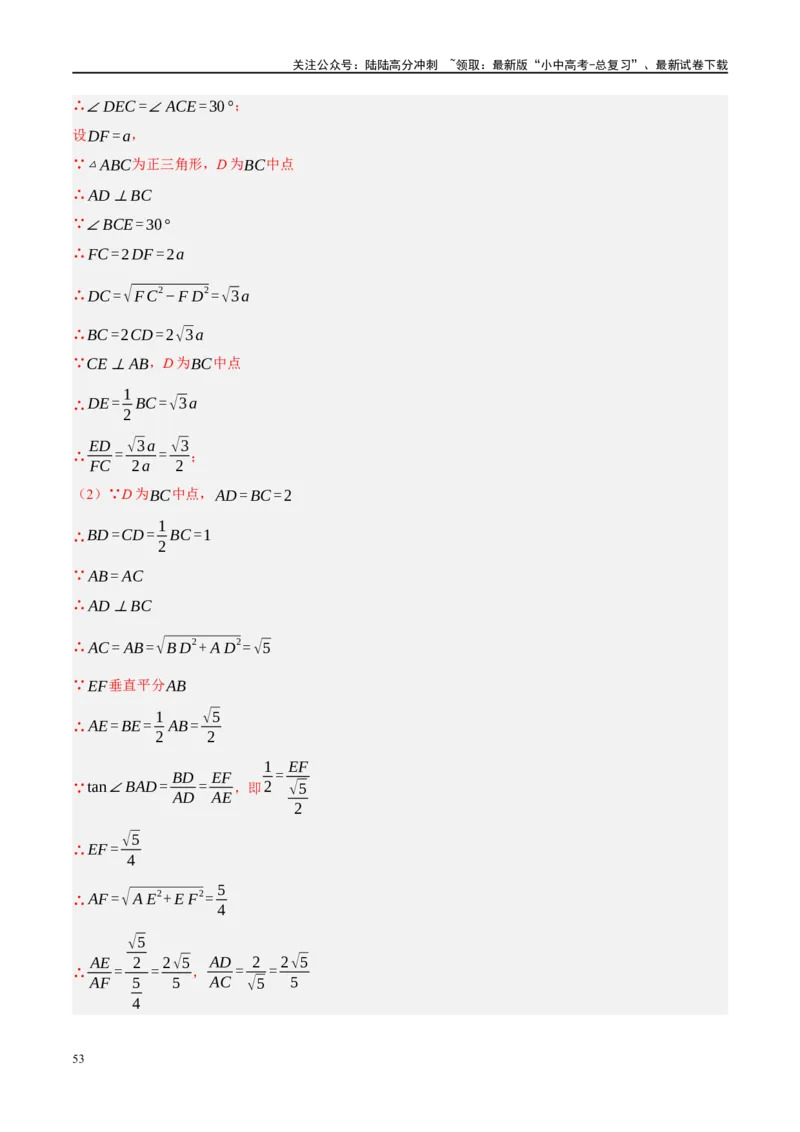 专题10三角形压轴（解析版）_02中考总复习（2026版更新中）_02-数学-中考总复习_2024年中考复习资料_二轮复习资料_完2024年中考数学二轮复习课件+讲义+练习（全国通用）_练习