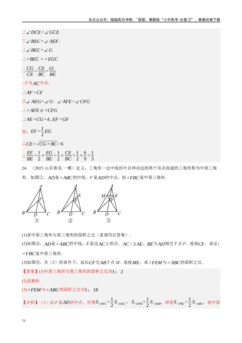 专题10三角形压轴（解析版）_02中考总复习（2026版更新中）_02-数学-中考总复习_2024年中考复习资料_二轮复习资料_完2024年中考数学二轮复习课件+讲义+练习（全国通用）_练习