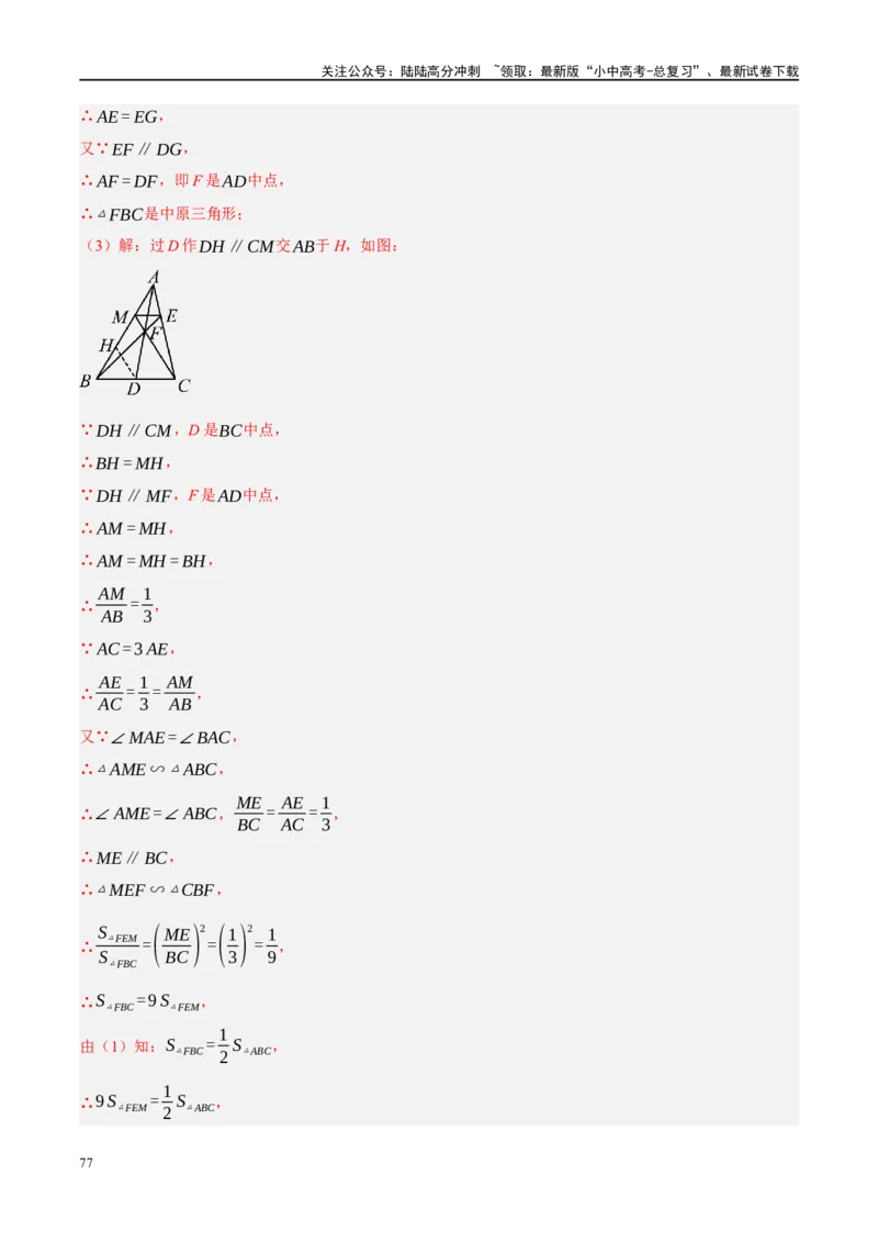 专题10三角形压轴（解析版）_02中考总复习（2026版更新中）_02-数学-中考总复习_2024年中考复习资料_二轮复习资料_完2024年中考数学二轮复习课件+讲义+练习（全国通用）_练习