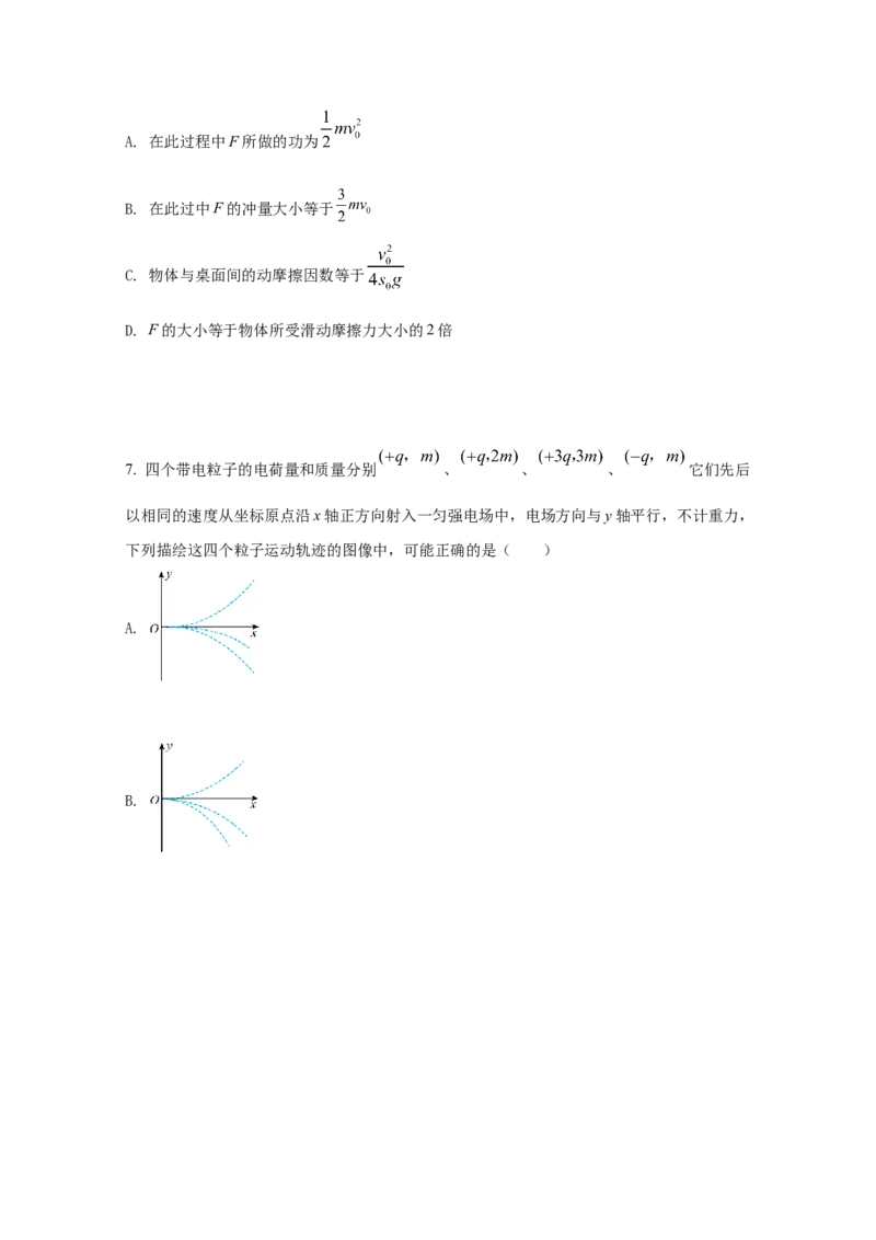 2021年全国统一高考物理试卷（新课标Ⅰ）（原卷版）_全国卷+地方卷_4.物理_1.物理高考真题试卷_2008-2020年_全国卷物理_全国统一高考物理（新课标ⅰ）08-21_A4word版