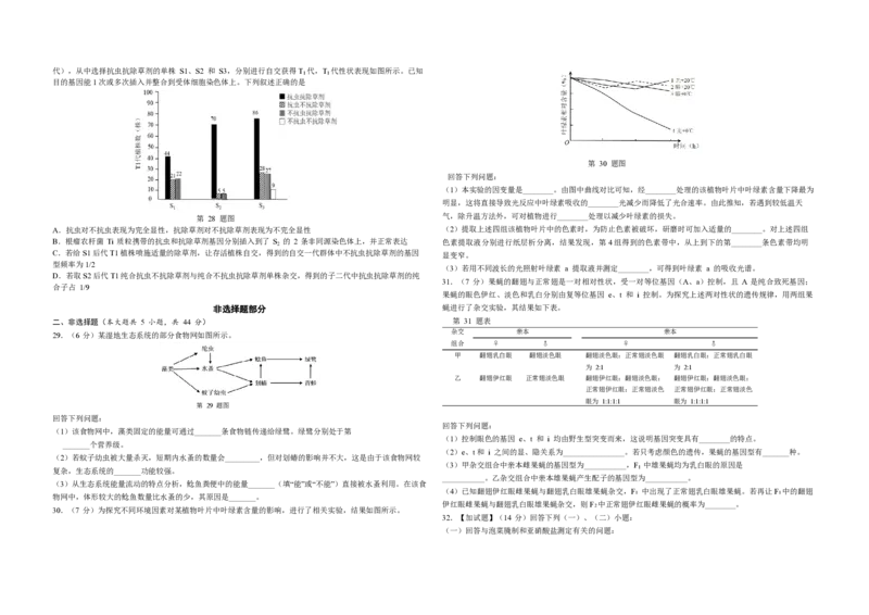 2017年浙江省高考生物4月（解析版）_全国卷+地方卷_6.生物_1.生物高考真题试卷_2008-2020年_地方卷_浙江高考生物08-21_A3word版_PDF版（赠送）