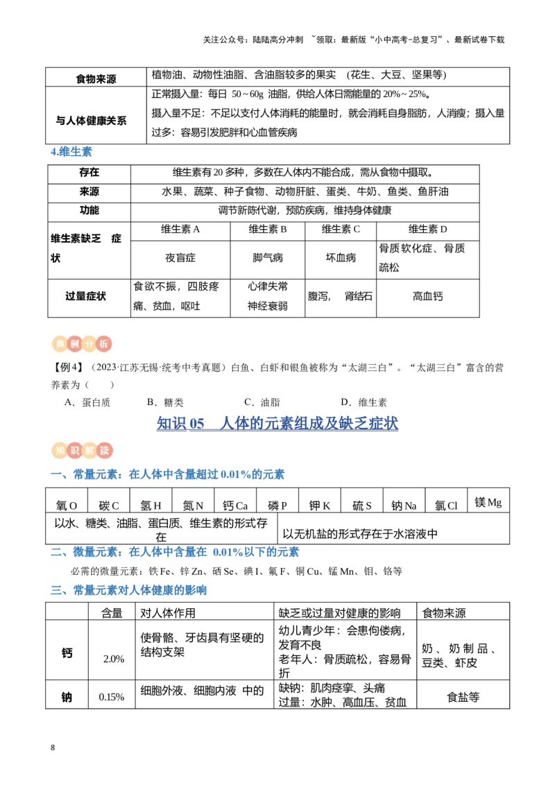 专题10燃料及其应用&nbsp;化学与生活（原卷版）_02中考总复习（2026版更新中）_05-化学-中考总复习_2024年中考复习资料_一轮复习资料_完口袋书2024年中考化学一轮复习知识清单