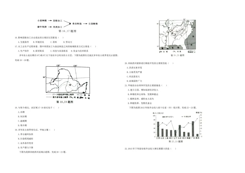 2017年浙江省高考地理4月（原卷版）_全国卷+地方卷_8.地理_1.地理高考真题试卷_2008-2020年_地方卷_浙江高考地理08-21_A3word版_原卷版（建议只打印原卷版，解析版手机对答案即可）