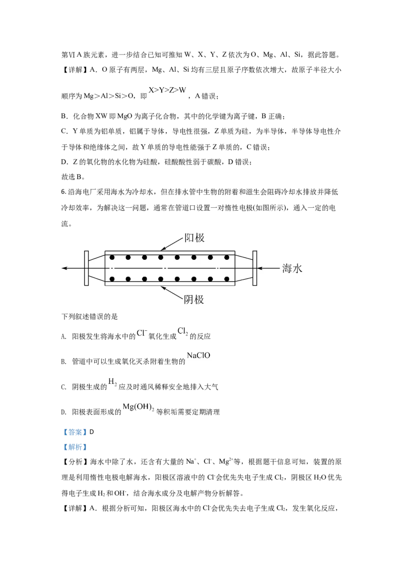 2021年全国统一高考化学试卷（新课标Ⅰ）（解析版）_全国卷+地方卷_5.化学_1.化学高考真题试卷_2008-2020年_全国卷_全国统一高考化学（新课标ⅰ）2008-2021_A4word版