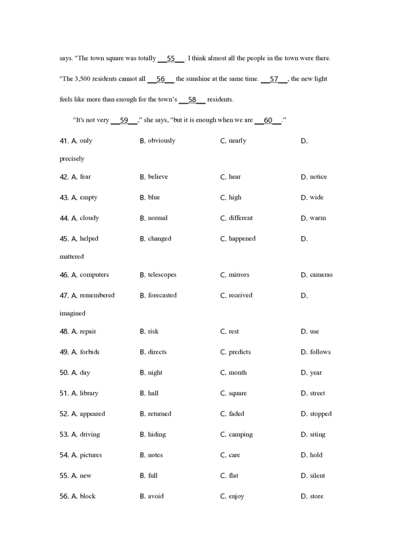 2019年全国统一高考英语试卷（新课标Ⅲ）（解析版）_全国卷+地方卷_3.英语_1.英语高考真题试卷_2008-2020年_全国卷_全国统一高考英语（新课标ⅲ）题16-21，听力20_A4word版_PDF版赠送）