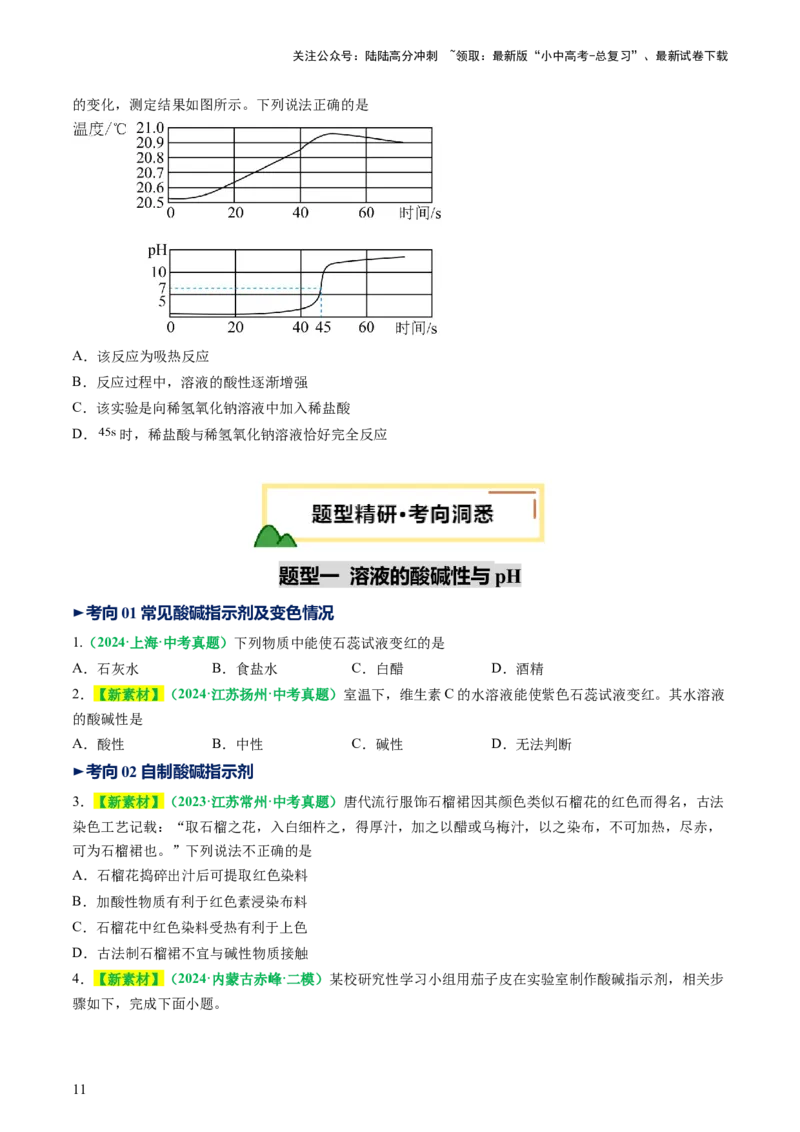 专题09常见的酸和碱（讲义）（原卷版）_02中考总复习（2026版更新中）_05-化学-中考总复习_2025年中考复习资料_2025中考化学一轮复习讲义+课件_讲义_专题09常见的酸和碱（讲义）