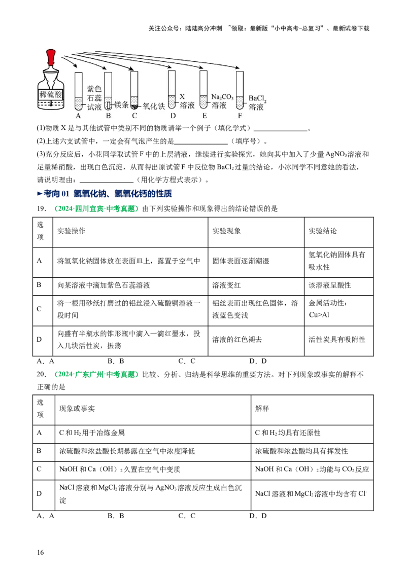 专题09常见的酸和碱（讲义）（原卷版）_02中考总复习（2026版更新中）_05-化学-中考总复习_2025年中考复习资料_2025中考化学一轮复习讲义+课件_讲义_专题09常见的酸和碱（讲义）
