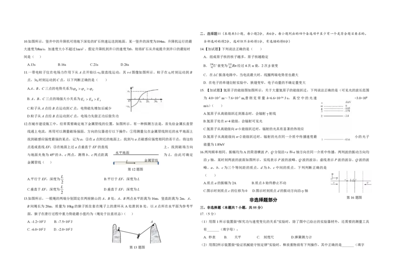 2018年浙江省高考物理4月（原卷版）_全国卷+地方卷_4.物理_1.物理高考真题试卷_2008-2020年_地方卷_浙江高考物理08-21_A3word版_PDF版（赠送）