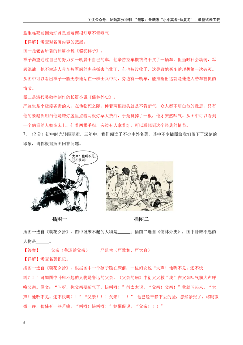 专题11《儒林外史》-2025年中考语文名著导读分层闯关训练（解析版）_02中考总复习（2026版更新中）_01-语文-中考总复习_2025年中考资料_2025年中考语文名著导读分层闯关训练