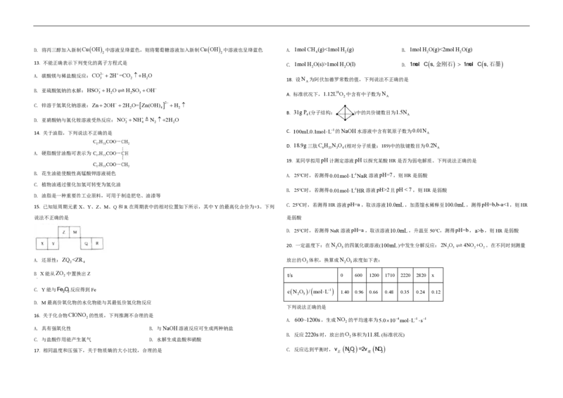 2021年浙江省高考化学6月（原卷版）_全国卷+地方卷_5.化学_1.化学高考真题试卷_2008-2020年_地方卷_浙江高考化学2008-2021_A3word版_PDF版（赠送）