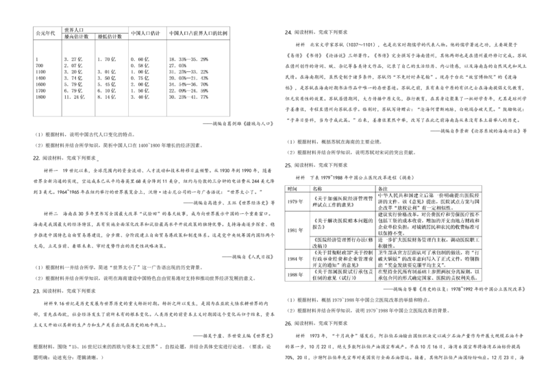 2020高考海南卷历史试题（答案）_全国卷+地方卷_7.历史_1.历史高考真题试卷_2008-2020年_地方卷_海南高考历史08-20_A3word版_PDF版（赠送）
