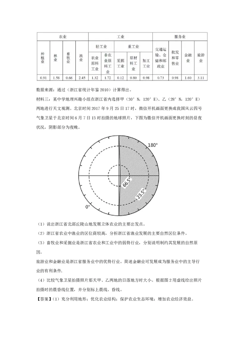 2017年浙江省高考地理11月（解析版）_全国卷+地方卷_8.地理_1.地理高考真题试卷_2008-2020年_地方卷_浙江高考地理08-21_A4word版_PDF版（赠送）