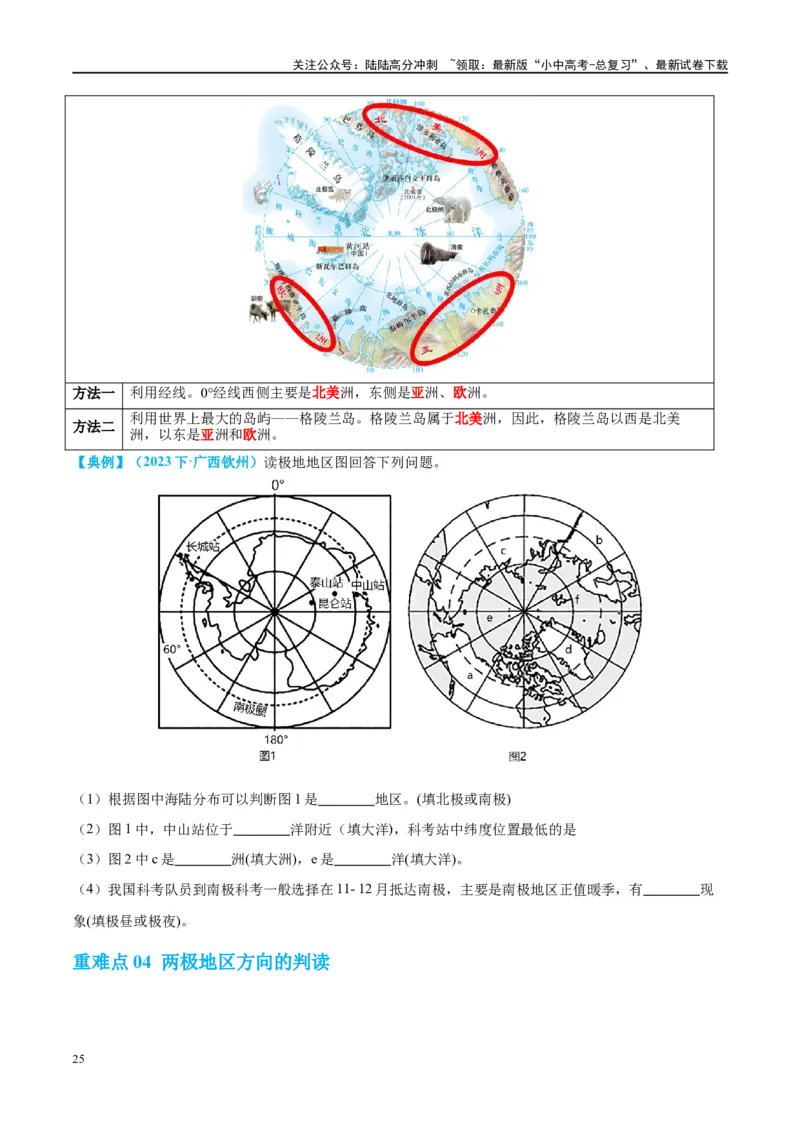 专题12撒哈拉以南的非洲和极地地区（讲义）（原卷版）_02中考总复习（2026版更新中）_09-地理-中考总复习_2024年中考复习资料_一轮复习_❤2024年中考地理一轮复习讲练测（全国通用）