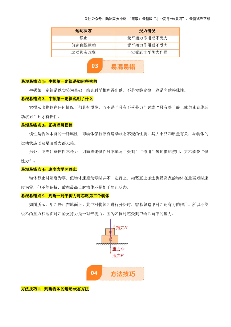 专题09运动和力（2大模块知识清单+5个易混易错+4种方法技巧+典例真题精析）（解析版）_02中考总复习（2026版更新中）_04-物理-中考总复习_2025年中考复习资料_2025年中考物理一轮知识梳理