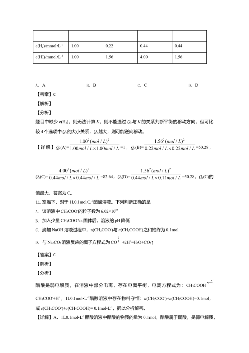 2020年北京市高考化学试卷（解析版）_全国卷+地方卷_5.化学_1.化学高考真题试卷_2008-2020年_地方卷_北京高考化学2008-2020_A4word版