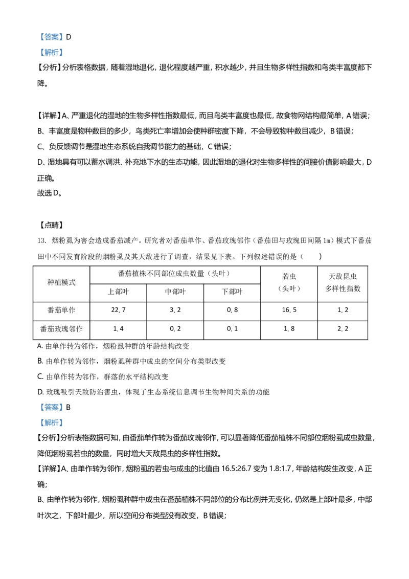 2021年河北高考生物试卷（新高考）（解析版）_全国卷+地方卷_6.生物_1.生物高考真题试卷_2021年高考-生物_2021年新高考河北生物_A4Word版