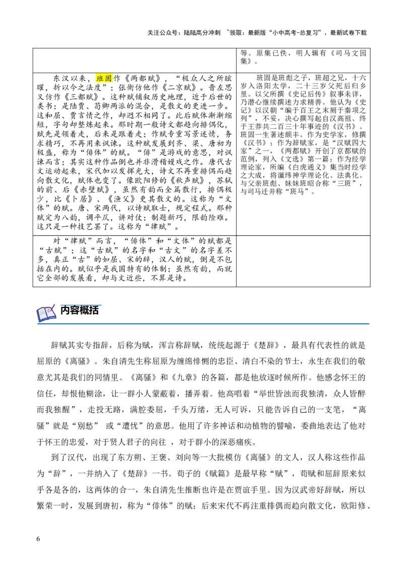 专题11辞赋第十一-2024年中考语文复习之《经典常谈》章节阅读与训练（原卷版）_02中考总复习（2026版更新中）_01-语文-中考总复习_2024年中考资料_专项复习资料