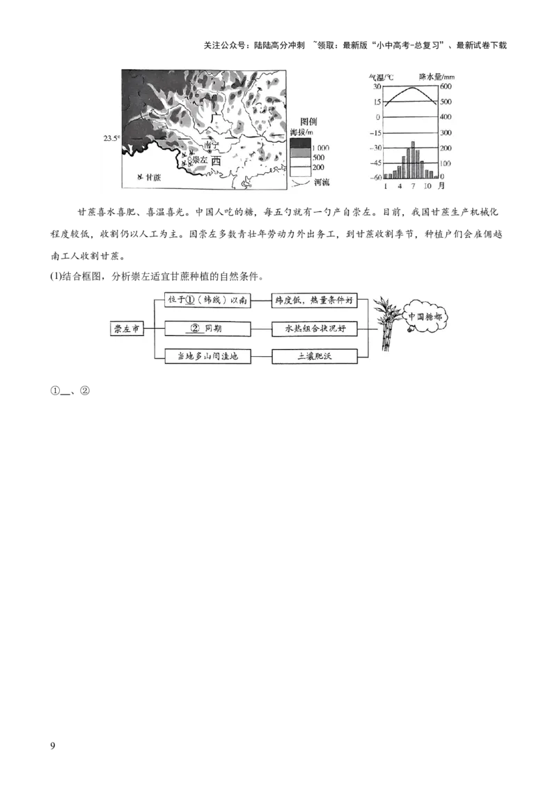 专题12地区特色农产品发展评价类（答题模板）（原卷版）_02中考总复习（2026版更新中）_09-地理-中考总复习_2025中考地理复习资料_2025年中考地理答题方法模板