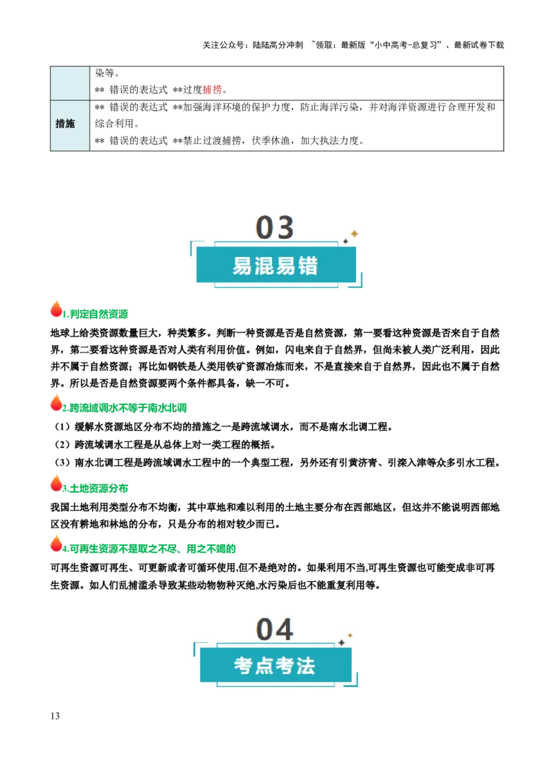专题10我国的自然资源-2025年中考地理知识点梳理（背诵版）_02中考总复习（2026版更新中）_09-地理-中考总复习_2025中考地理复习资料_2025年中考地理知识点_挖空版+背诵版