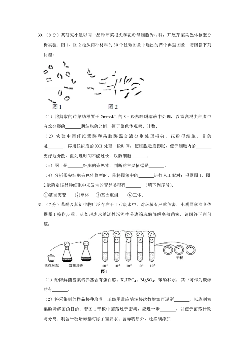 2017年江苏省高考生物试卷_全国卷+地方卷_6.生物_1.生物高考真题试卷_2008-2020年_地方卷_江苏高考生物07-20_A4word版_PDF版（赠送）