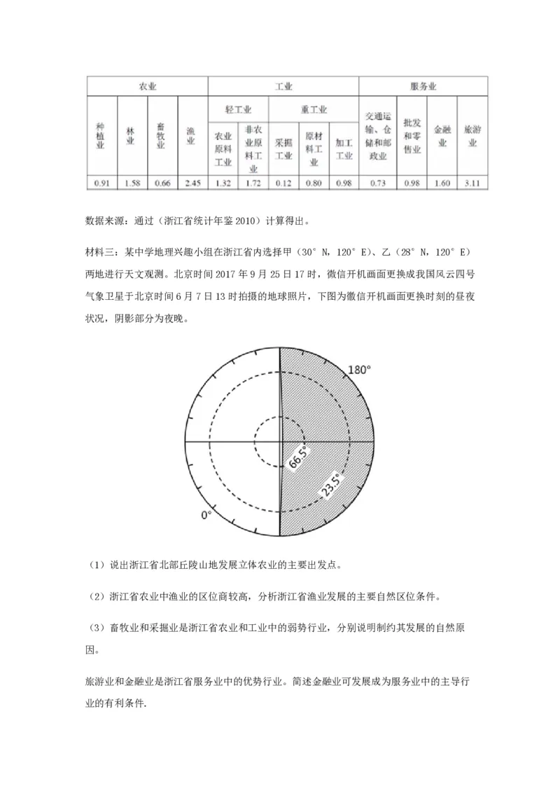 2017年浙江省高考地理11月（原卷版）_全国卷+地方卷_8.地理_1.地理高考真题试卷_2008-2020年_地方卷_浙江高考地理08-21_A4word版_PDF版（赠送）
