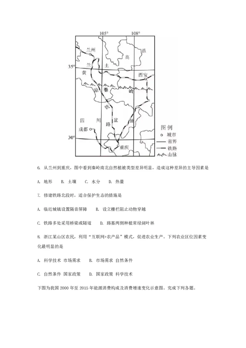 2017年浙江省高考地理11月（原卷版）_全国卷+地方卷_8.地理_1.地理高考真题试卷_2008-2020年_地方卷_浙江高考地理08-21_A4word版_PDF版（赠送）