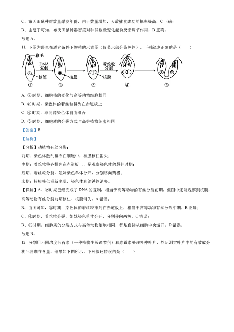 2023年新高考辽宁卷高考真题生物试卷（解析版）_全国卷+地方卷_6.生物_1.生物高考真题试卷_2023年高考-生物_2023年辽宁自主命题（生物）