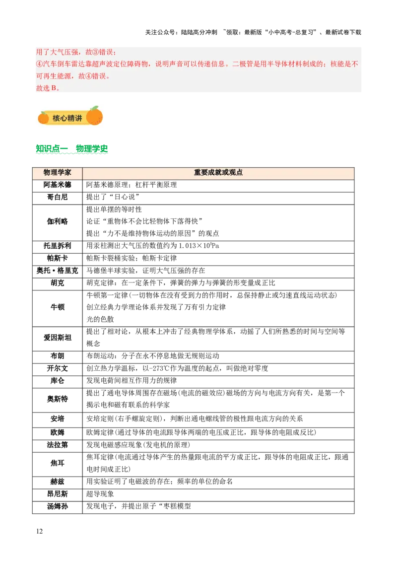 专题11估算估测、物理学史、仪器的使用及读数（讲练）（解析版）_02中考总复习（2026版更新中）_04-物理-中考总复习_2025年中考复习资料_2025中考二轮课件ppt+讲义+练习物理_讲义+练习