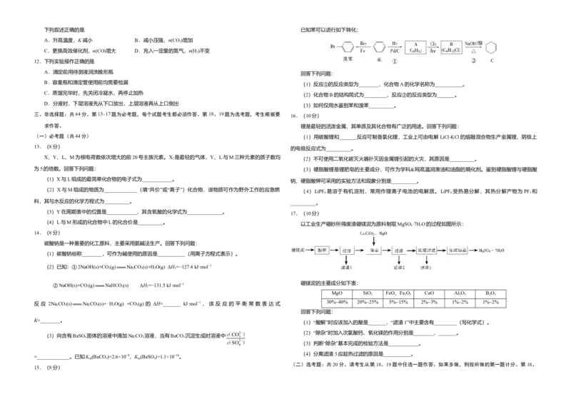 2017年海南高考化学（原卷版）_全国卷+地方卷_5.化学_1.化学高考真题试卷_2008-2020年_地方卷_海南高考化学2008-2020_A3word版_原卷版（建议只打印原卷版，答案版手机对答案即可）