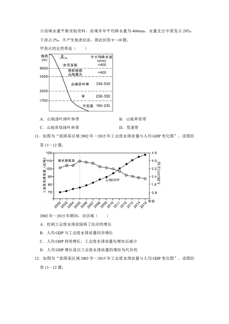 2018年江苏省高考地理试卷_全国卷+地方卷_8.地理_1.地理高考真题试卷_2008-2020年_地方卷_江苏高考地理08-21_A4word版