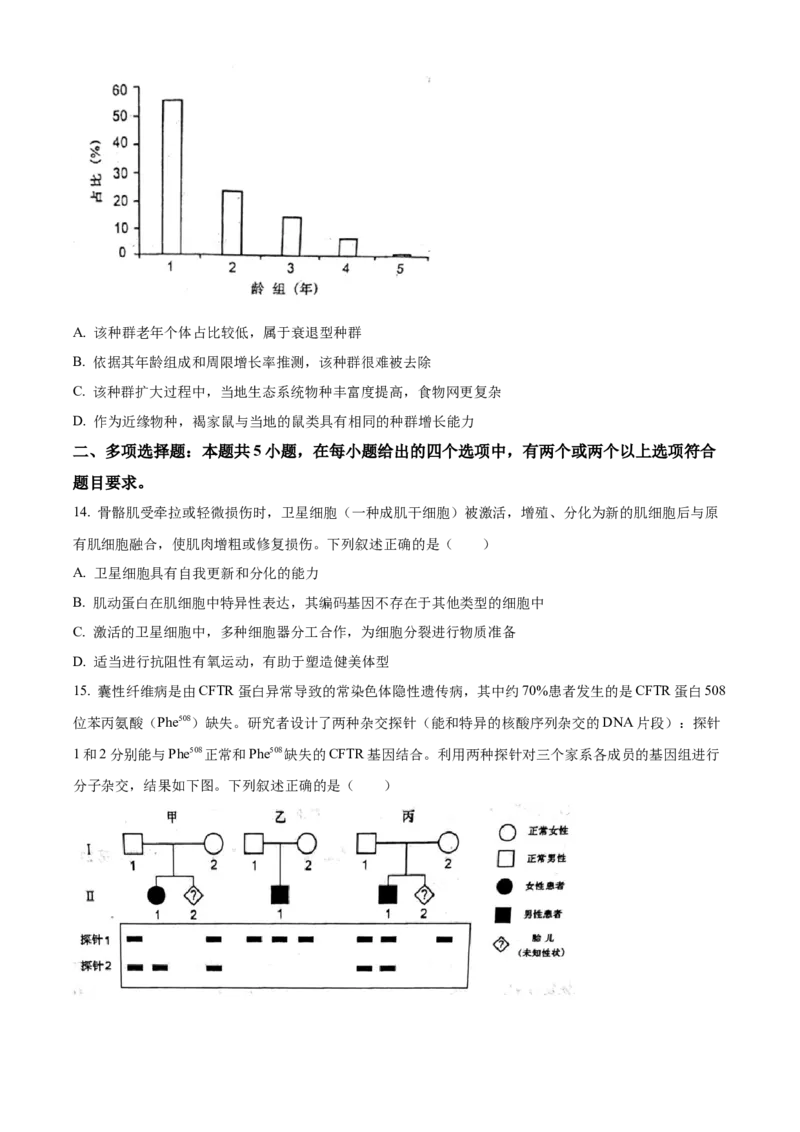 2022年新高考河北生物高考真题（原卷版）_全国卷+地方卷_6.生物_1.生物高考真题试卷_2022年高考-生物_2022年河北卷-生物