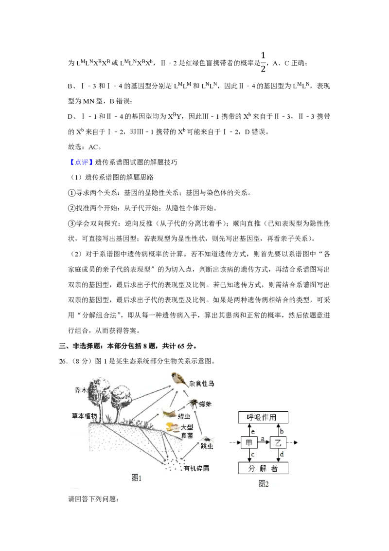 2019年江苏省高考生物试卷解析版_全国卷+地方卷_6.生物_1.生物高考真题试卷_2008-2020年_地方卷_江苏高考生物07-20_A4word版_PDF版（赠送）