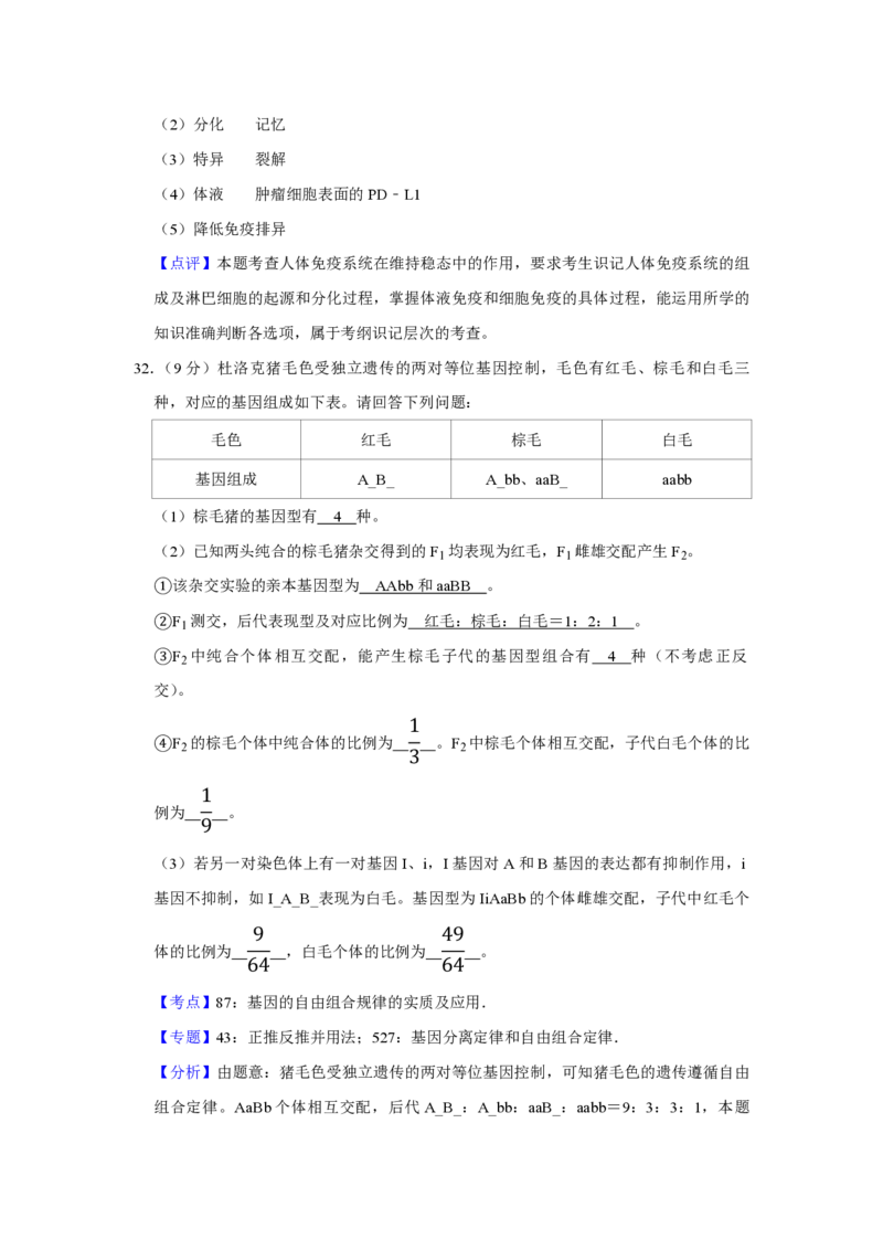 2019年江苏省高考生物试卷解析版_全国卷+地方卷_6.生物_1.生物高考真题试卷_2008-2020年_地方卷_江苏高考生物07-20_A4word版_PDF版（赠送）