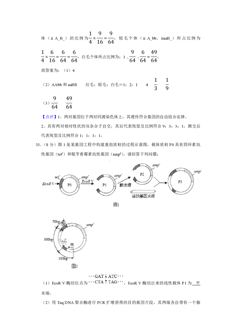 2019年江苏省高考生物试卷解析版_全国卷+地方卷_6.生物_1.生物高考真题试卷_2008-2020年_地方卷_江苏高考生物07-20_A4word版_PDF版（赠送）