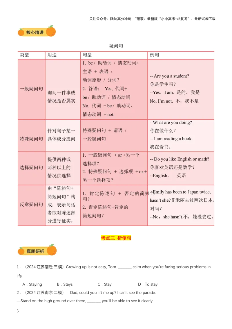专题09句子种类、句子成分和基本句型（讲练）（原卷版）_02中考总复习（2026版更新中）_03-英语-中考总复习_2025中考复习资料_2025中考二轮课件ppt+讲义+练习英语_讲义+练习