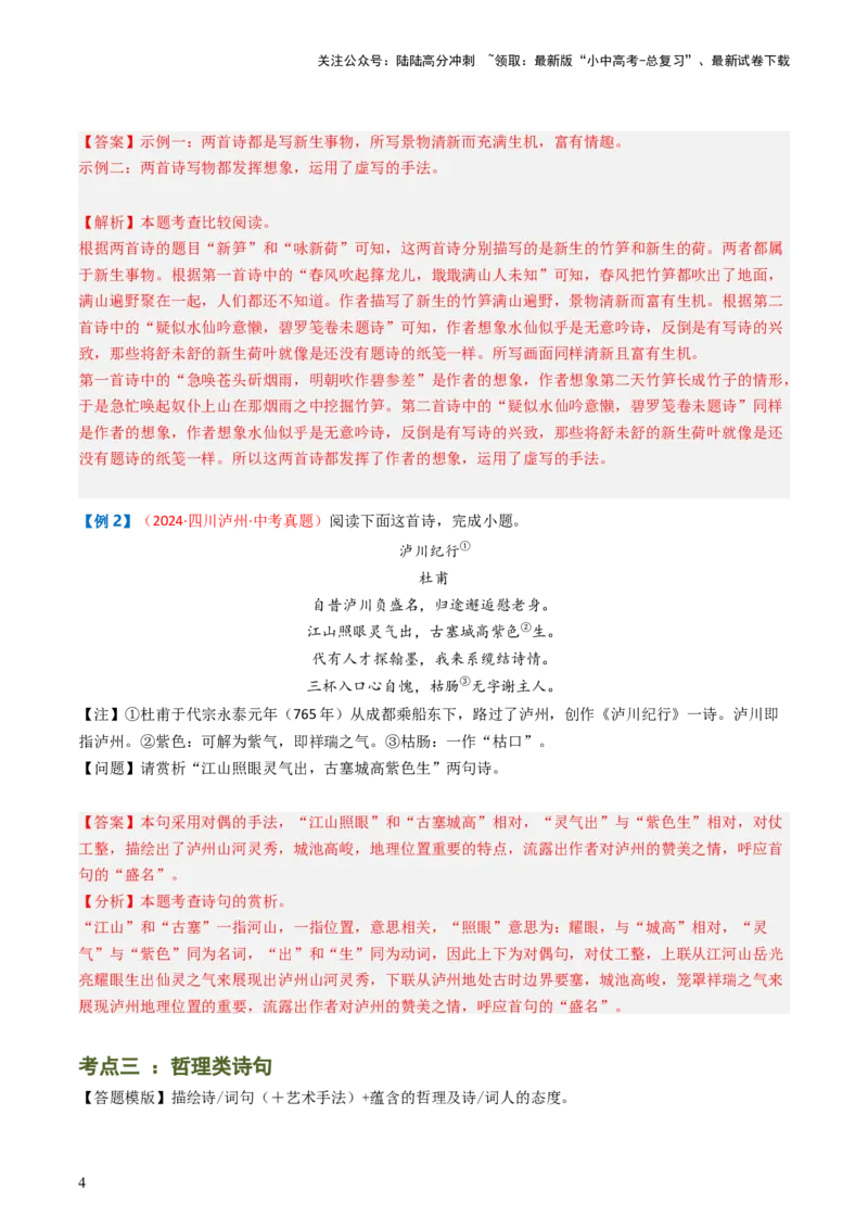 专题09：古诗词鉴赏之诗句赏析-备战2025年中考语文一轮复习古代诗歌阅读（全国通用）解析版_02中考总复习（2026版更新中）_01-语文-中考总复习_2025年中考资料_中考文言文专项