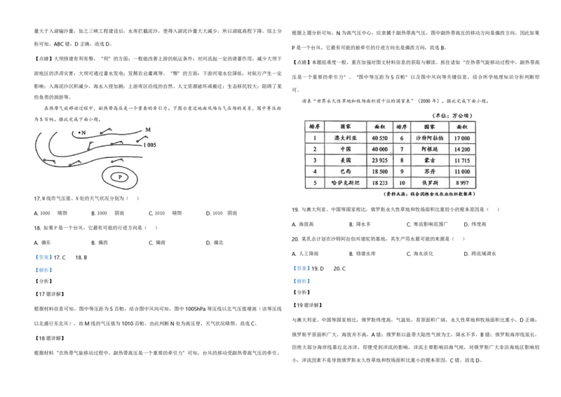 2020年高考地理试题及答案（海南卷）_全国卷+地方卷_8.地理_1.地理高考真题试卷_2008-2020年_地方卷_海南高考地理08-20_A3word版_PDF版（赠送）