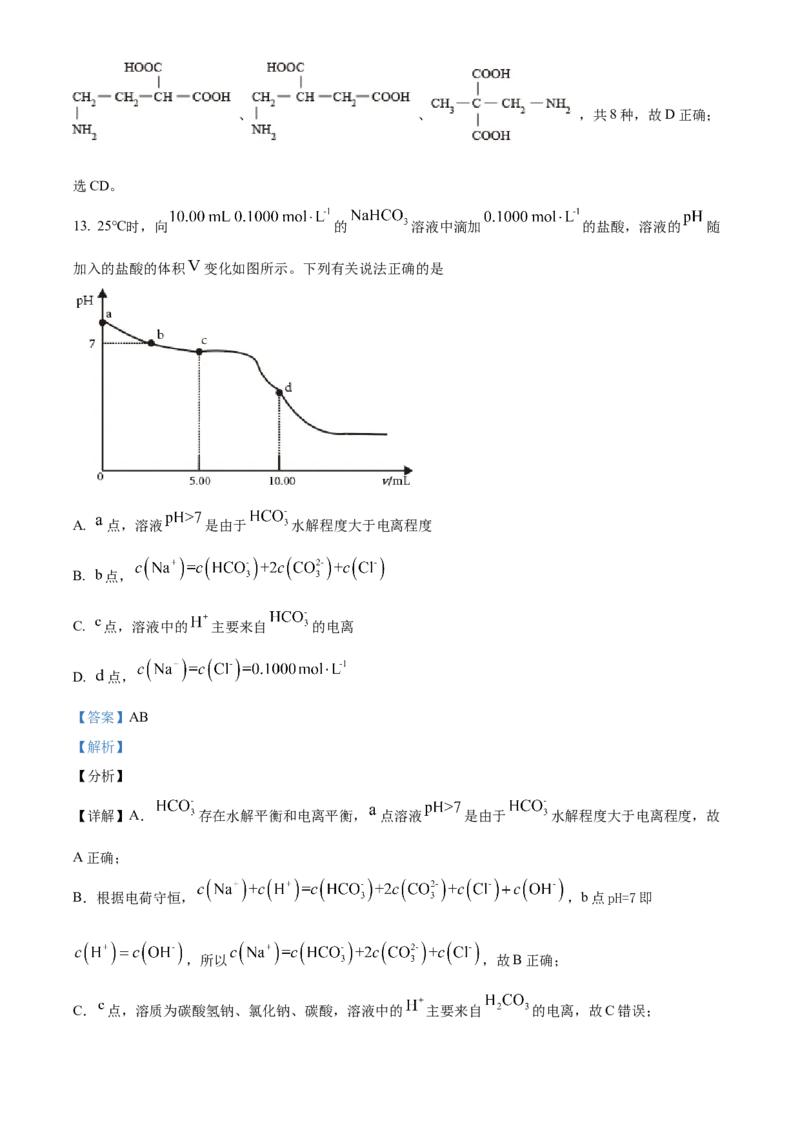 2021年新高考海南化学高考真题（解析版）_全国卷+地方卷_5.化学_1.化学高考真题试卷_2021年高考-化学_2021年新高考海南化学