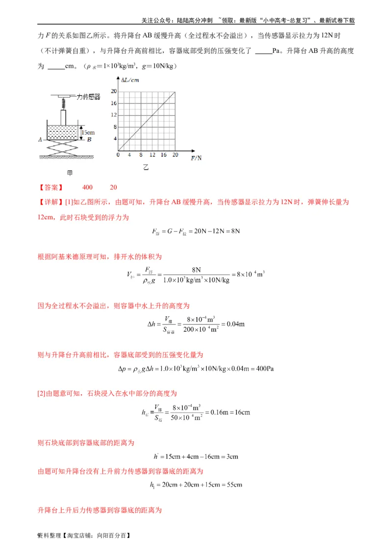 专题10浮力10.2阿基米德原理（教师版）_02中考总复习（2026版更新中）_04-物理-中考总复习_2024年中考复习资料_专项复习资料_完三年（2021&mdash;2023）中考真题分项精编（全国通用）