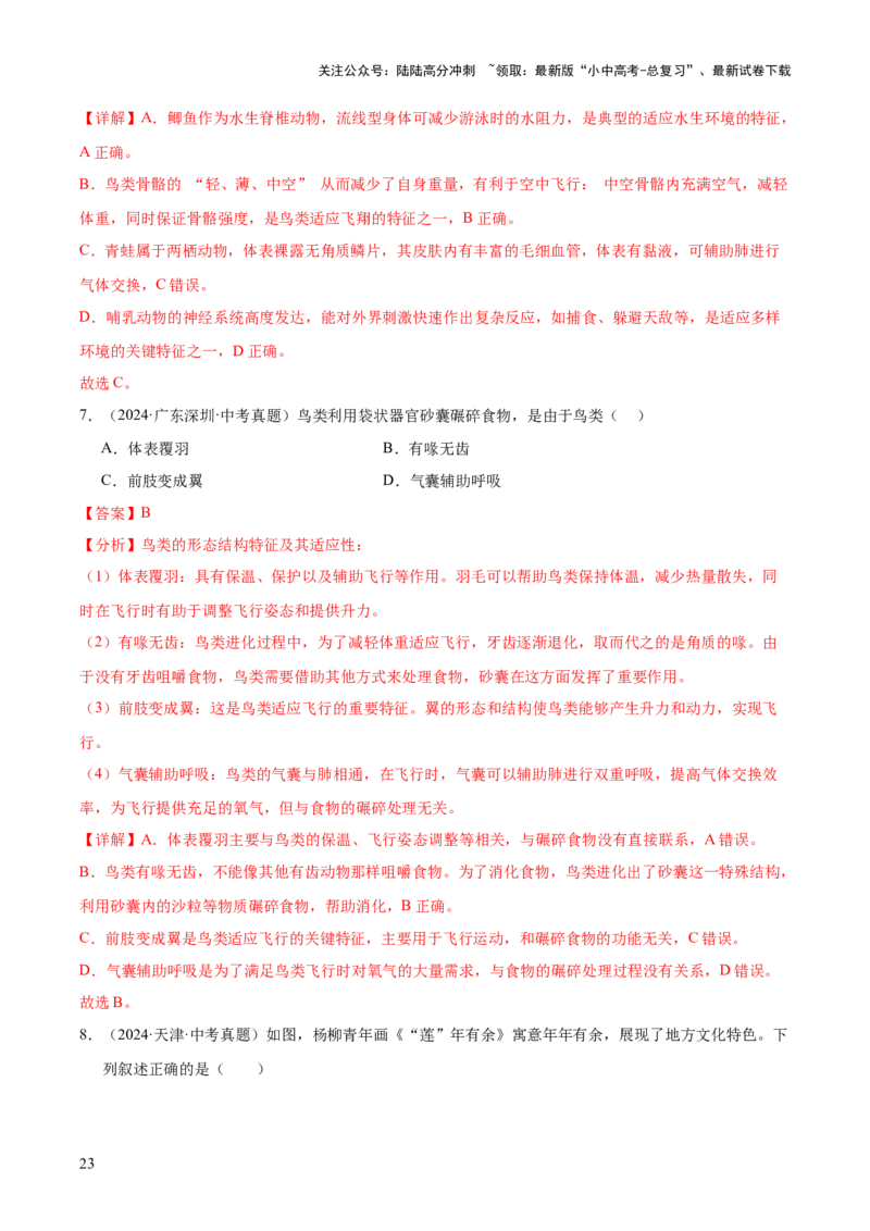 专题09各种各样的生物（全国通用）（解析版）_02中考总复习（2026版更新中）_08-生物-中考总复习_2026年中考复习（更新中）