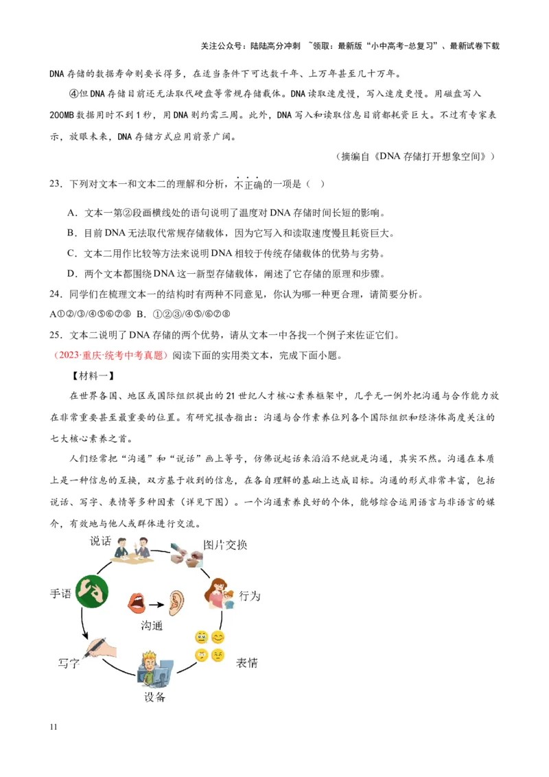 专题10非文学类文本阅读（第02期）（原卷版）_02中考总复习（2026版更新中）_01-语文-中考总复习_2024年中考资料_专项复习资料_完2023年中考语文真题分项汇编（全国通用）_第02期