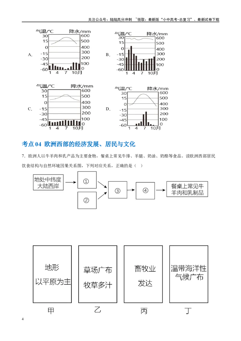专题11中东（西亚）和欧洲西部（梯级进阶练）（原卷版）_02中考总复习（2026版更新中）_09-地理-中考总复习_2024年中考复习资料_一轮复习_❤2024年中考地理一轮复习讲练测（全国通用）