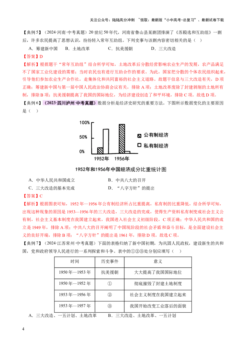 专题09创富之路：新中国经济建设与发展（讲练）（解析版）_02中考总复习（2026版更新中）_06-历史-中考总复习_2025年中考复习资料_2025中考二轮课件ppt+讲义+练习历史_讲义+练习