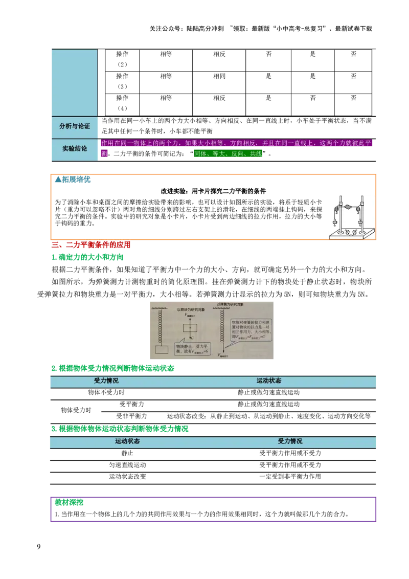 专题09运动和力（讲义）（解析版）_02中考总复习（2026版更新中）_04-物理-中考总复习_2024年中考复习资料_一轮复习_课件+讲义+练习2024年中考物理一轮复习讲练测（全国通用）