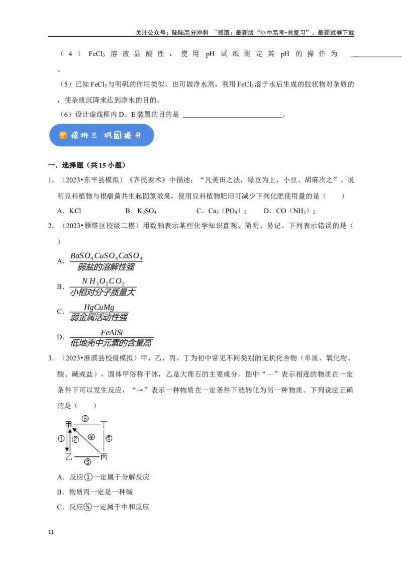 专题12盐和化肥（原卷版）_02中考总复习（2026版更新中）_05-化学-中考总复习_2024年中考复习资料_一轮复习资料_完2024年中考化学复习考点一遍过（全国通用）