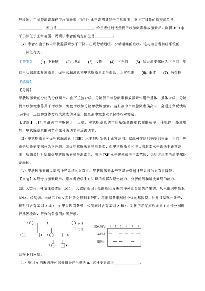 2020年高考海南卷生物试题及答案_全国卷+地方卷_6.生物_1.生物高考真题试卷_2008-2020年_地方卷_海南高考生物08-20_A4word版_PDF版（赠送）