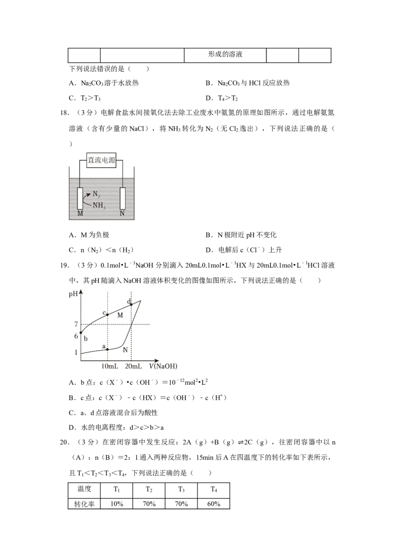 2023年上海市高考化学真题（原卷版）_全国卷+地方卷_5.化学_1.化学高考真题试卷_2023年高考-化学_2023年上海自主命题
