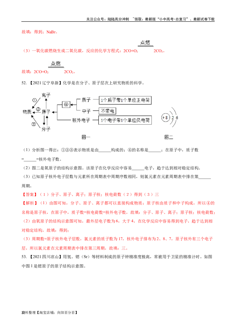 专题10物质的分类微粒构成物质（解析版）_02中考总复习（2026版更新中）_05-化学-中考总复习_2024年中考复习资料_专项复习资料_完三年（2021-2023）中考化学真题分项汇编（全国通用）