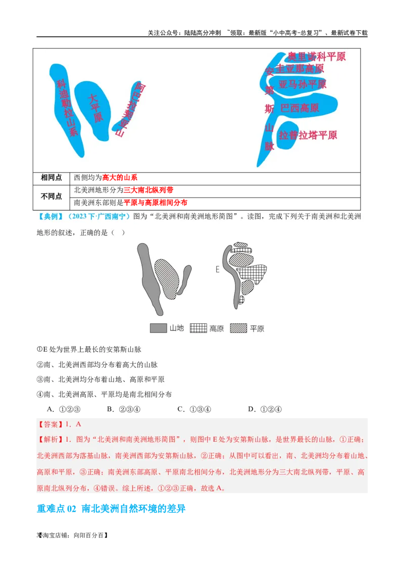 专题09非洲和美洲（讲义）（解析版）_02中考总复习（2026版更新中）_09-地理-中考总复习_2024年中考复习资料_一轮复习_❤2024年中考地理一轮复习讲练测（全国通用）_配套讲义